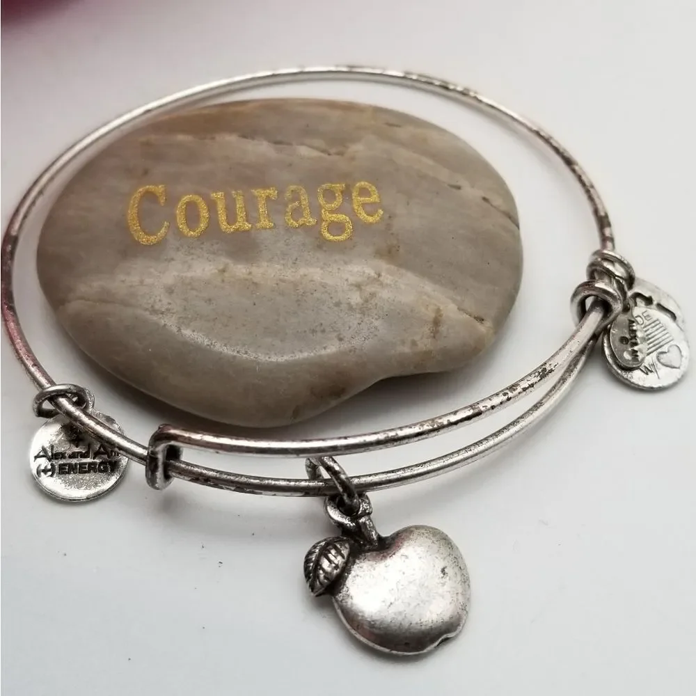Alex and ani Apple of my eye silver tone bracelet energizer. B640
